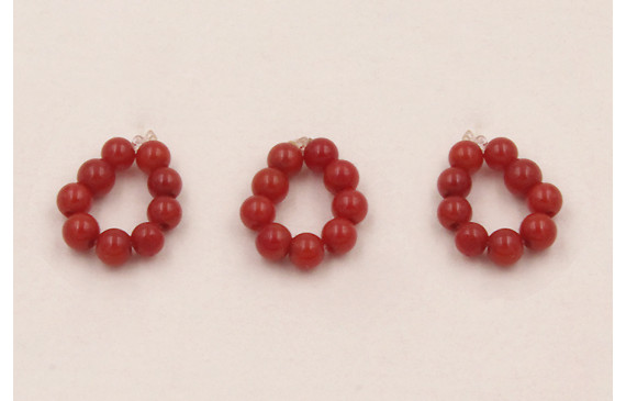 aro de 9 Piedras Coral de 2mm