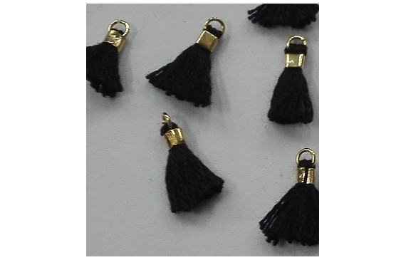 Micro pompon 10mm long. Color Negro
