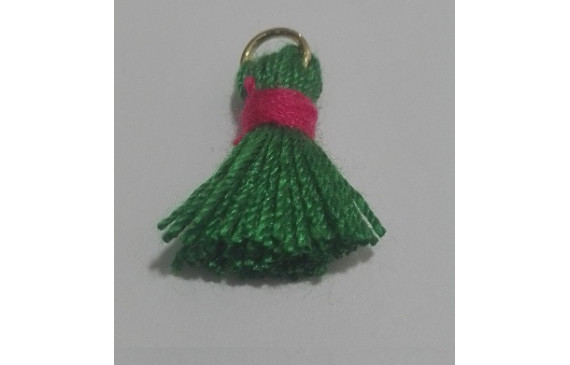 Pompon bicolor 16mm Verde Fuxia