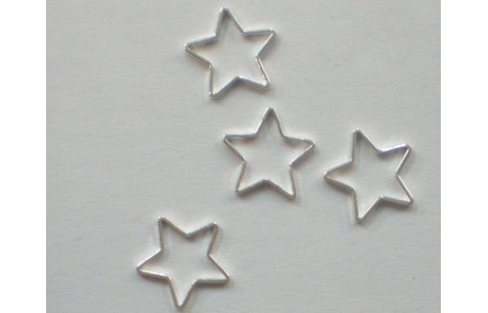 Cuenta Estrella Pequeña hueca 9mm Plata