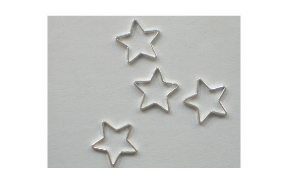 Cuenta Estrella Pequeña hueca 9mm Plata