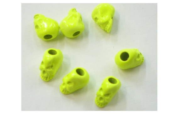 Calavera Metálica Fluor 10*10*6 Amarillo Fluor