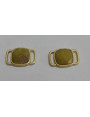 Piedra jade cuadrada 11mm Verde en metal Oro Mate
