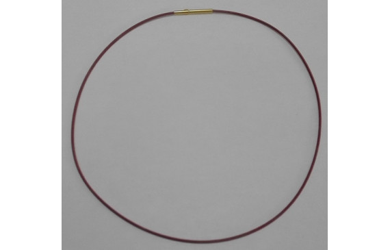 Collar acero espiral 1,4mm*42cms granate