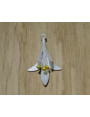 Colgante Flor 30*19mm Oro y Plata Mate
