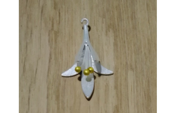 Colgante Flor 30*19mm Oro y Plata Mate