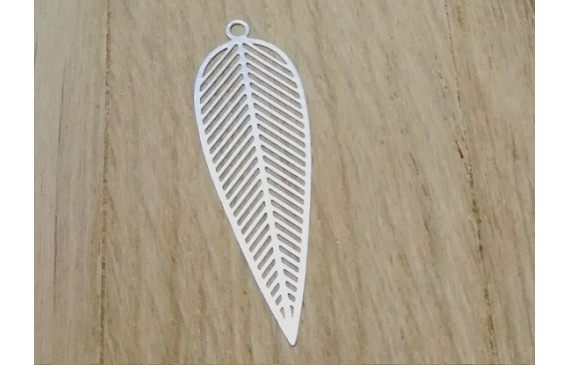 Hoja Helecho plana 40*12mm Plata Mate