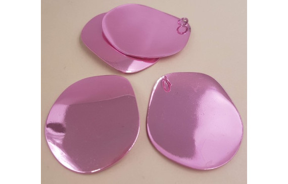Lámina aluminio redonda 43mm baño Rosa Metalizado