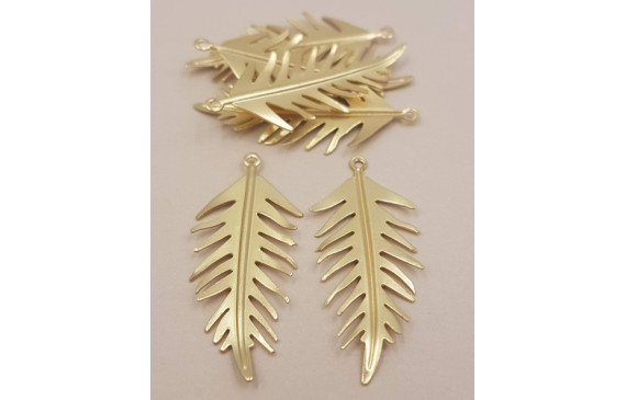 Colgante Hoja 35mm Oro Mate