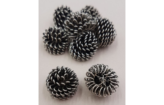 Bola rizada  10mm Plata Vieja