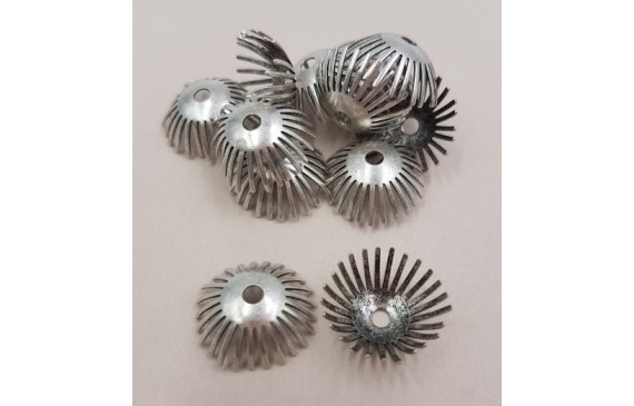 Casquilla pestañas 15*5mm Plata Vieja