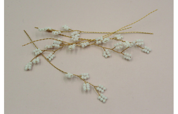 Pieza Rama alambrada abalorio Blanco 77mm