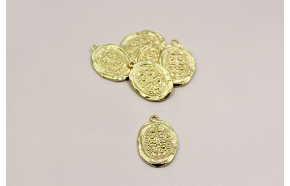 Chapa Ovalada 29*20mm Oro Mate 