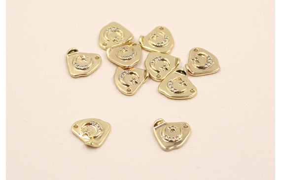 Cuadrado Irregular 13*11mm Microbrillos Media Luna