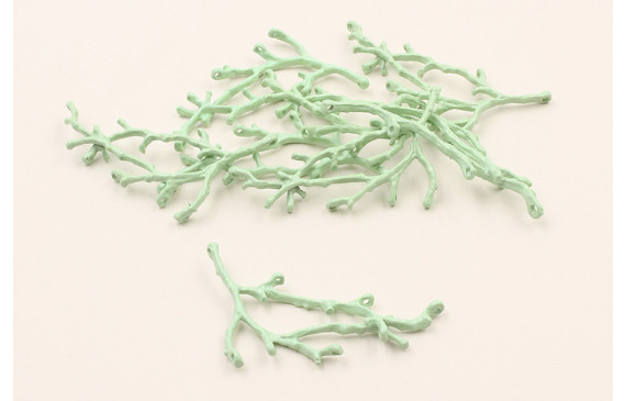 Cuenta Rama Coral 50*24mm Esmalte verde Turquesa