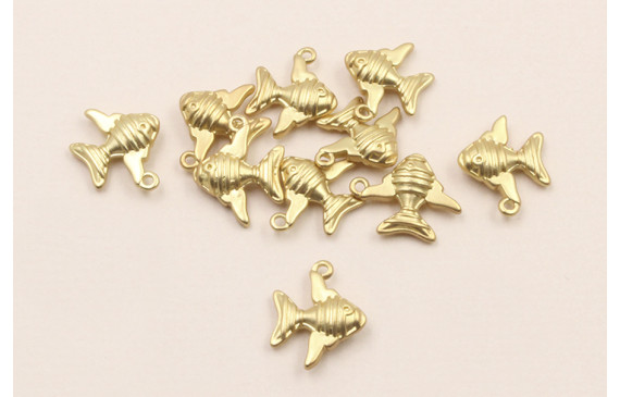 Colgante Pez Dorado Mate 10*12mm