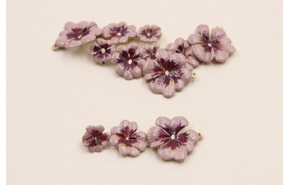 Pieza Trio Flores 12*40mm  Lila, morado y Naranja