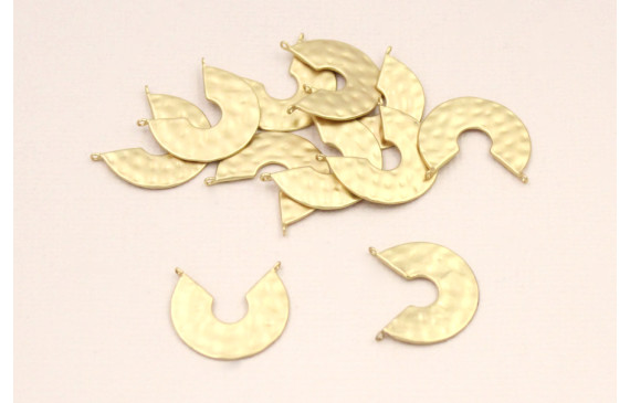 Cuenta Semicirculo labrado de 18mm Dorado Mate