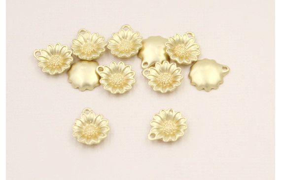 Colgante Flor cazoleta Dorado Mate 11mm