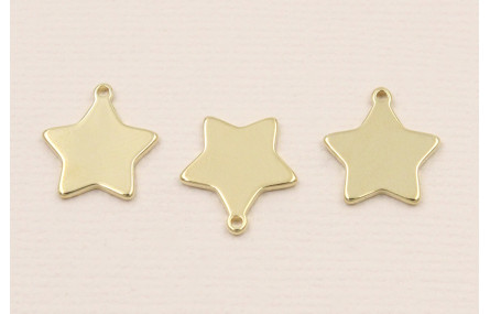 Cuenta Acero Estrella acero 11mm diametro ORO