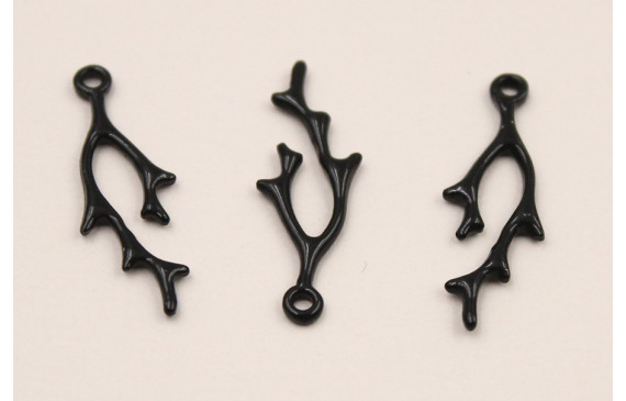 Cuenta Coral 25*7*0,5mm esmalte Negro