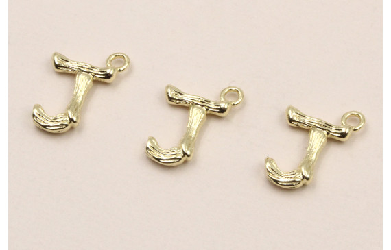 Colgante Letra J latón Dorado 15*10mm