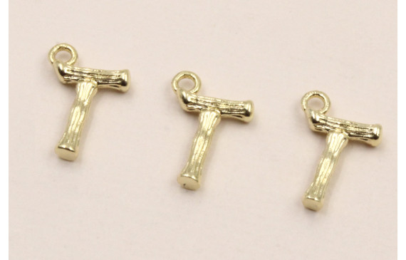 Colgante Letra T latón Dorado 15*10mm