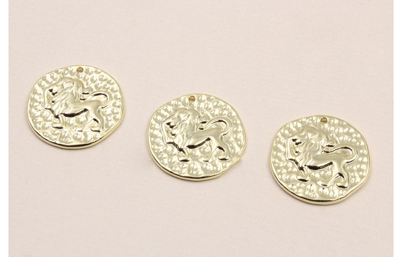 Medalla 16mm latón Dorado Horóscopo LEO