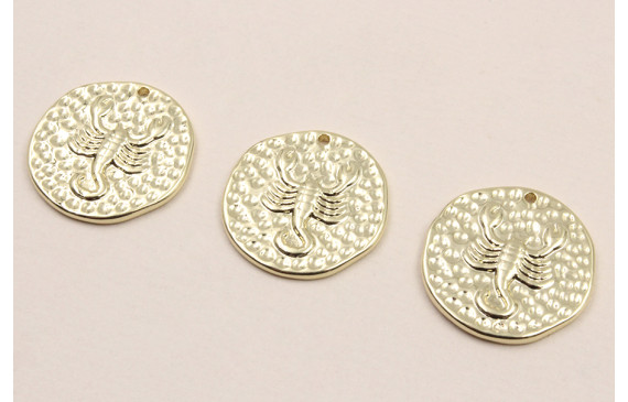 Medalla 16mm latón Dorado Horóscopo ESCORPIO