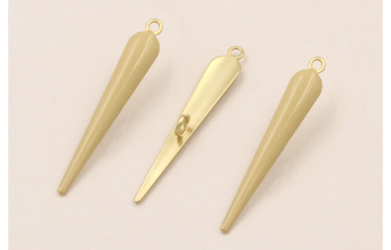 Colgante Cuña esmaltada 23*5mm Beige