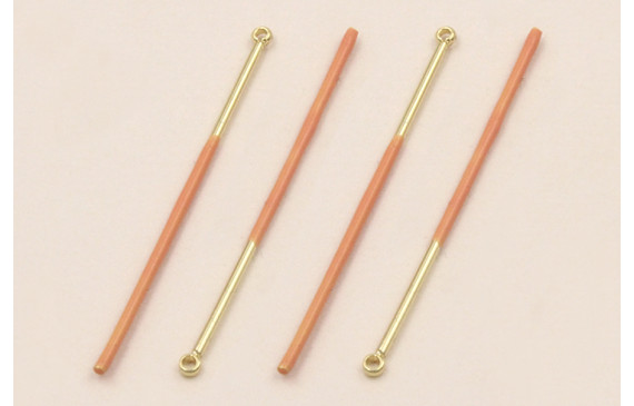 Colgante Acero Inox. Listón de 38mm Oro y Coral