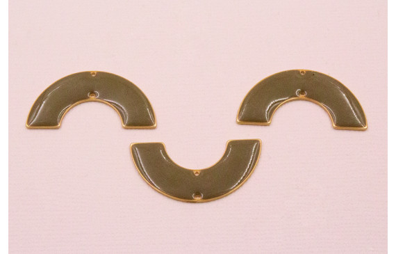 Pieza Medio Aro de 32mm diametro Esmalte Gris