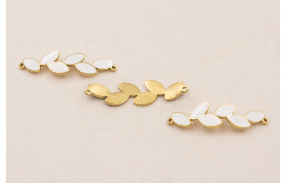 Entrepieza Pétalos 35*800 Acero Inox. Oro y Blanco