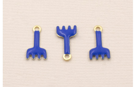 Colgante rastrillo 12*7mm Dorado Mate Azul 
