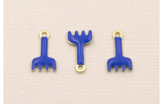 Colgante rastrillo 12*7mm Dorado Mate Azul 