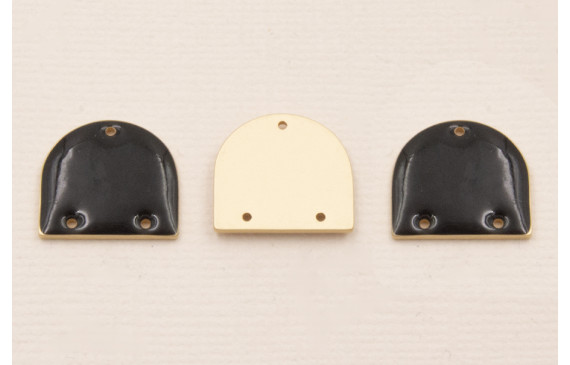 Cuenta Semi Ovalo 15*13mm Esmalte Negro