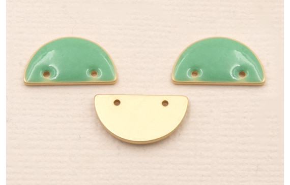 Cuenta Semicirculo 15*7mm esmalte Turquesa