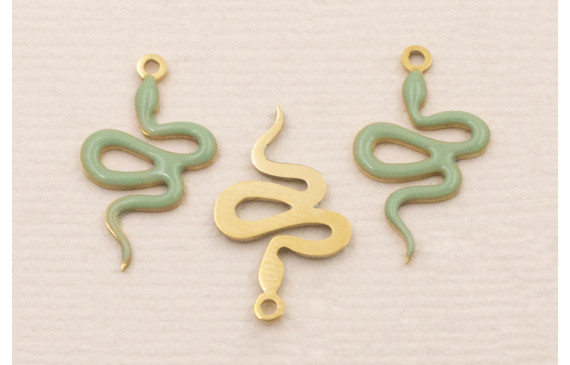 Colgante serpiente 18*10mm Esmalte Verde Turquesa