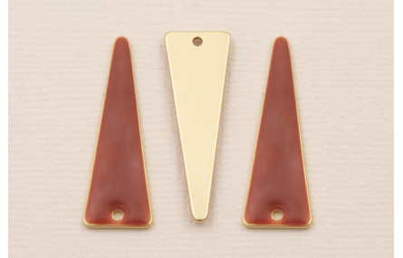 Cuenta Triangulo Esmaltado 30*9mm Rojizo