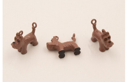 Colgante Fox Terrier 14*12 Esmalte Marrón y Negro