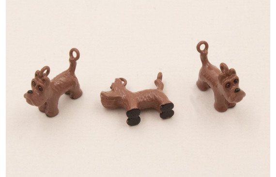 Colgante Fox Terrier 14*12 Esmalte Marrón y Negro