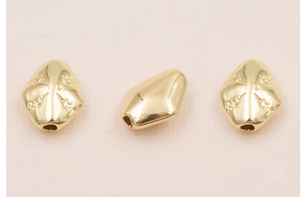 Cuenta Pepita transversal 13*10*4mm Oro