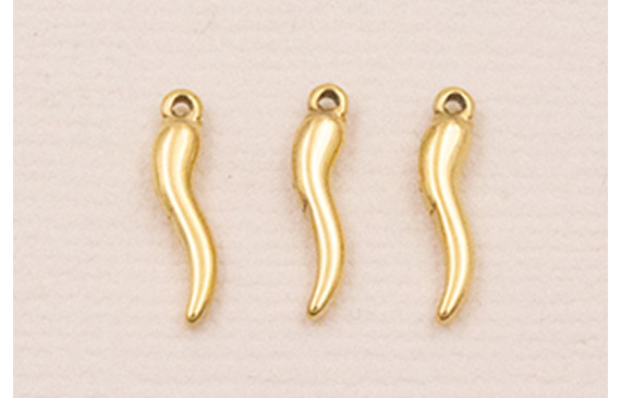 Colgante Pimiento Acero Inox. 316L 13*3mm Baño Oro