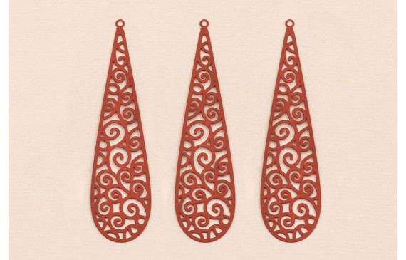 Colgante péndulo labrado lámina 64*16mm Color Teja