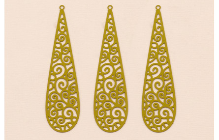 Colgante péndulo labrado lámina 64*16mm Pistacho