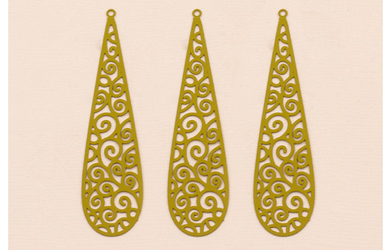 Colgante péndulo labrado lámina 64*16mm Pistacho