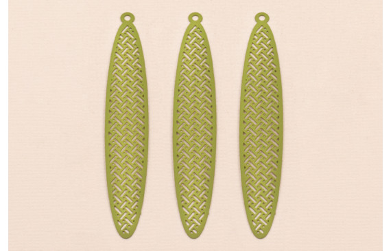 Colgante oavalo labrado lámina 60*11mm Color verde