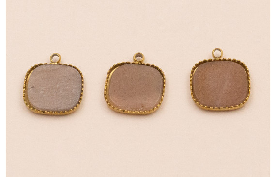 Colgante S.Steel 316L cuadrado 10*10 Piedra Topaz