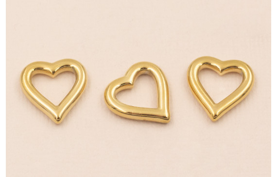 Colgante Corazón Acero Inox. 15*15mm Oro