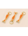 Colgante Pez esmaltado Naranja 15*3mm con arandela